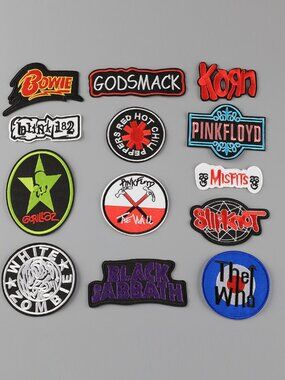 13 pcs Heavy Metal Punk Music Rock Band Patches Wholesale Iron-on Appliques